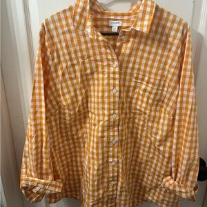 J. Crew Orange Checkered Shirt